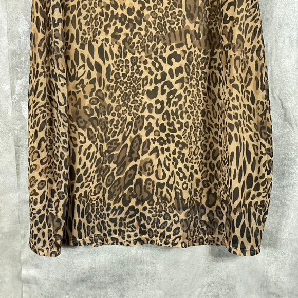 BAR III Women's Cheetah Printed Sleeveless Mock-Neck Cutout Bodycon Dress SZ XL - Picture 6 of 11